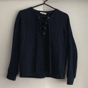 Sezane laceup sweatershirt